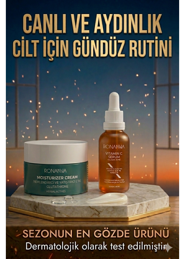Ronanna Gündüz Bakım Rutini  C Vitamini Serum + Yoğun Nemlendirici Krem