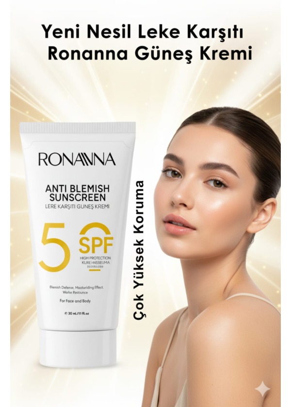 Ronanna Güneş Kremi - Leke Karşıtı, Yüksek Korumalı Spf50 , Aydınlatıcı, Tüm Cilt Tipleri Için - 50ml
