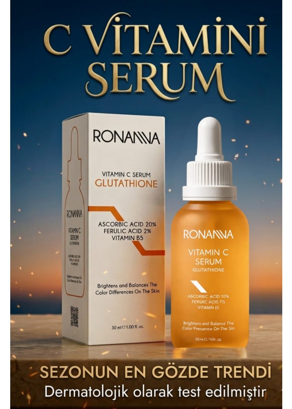 Ronanna C Vitamini Serum - Leke Karşıtı, Cilt Aydınlatıcı, Yenileyici Ve Cilt Tonu Eşitleyici - 30ml
